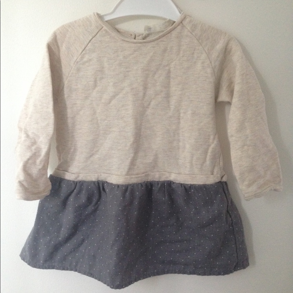 Zara toddler 18-24 month cream and grey dress